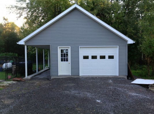 Garage with patio