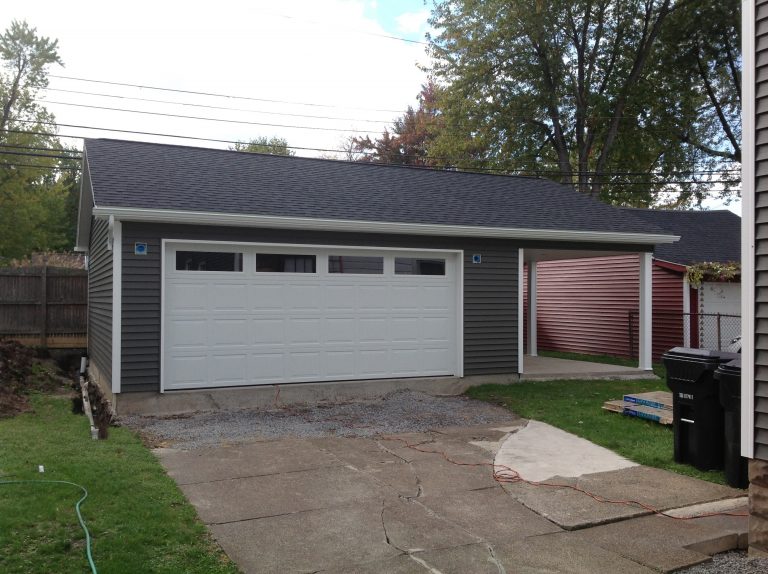 Detached Garage with patio Custom Garage Builders Buffalo Atlantic